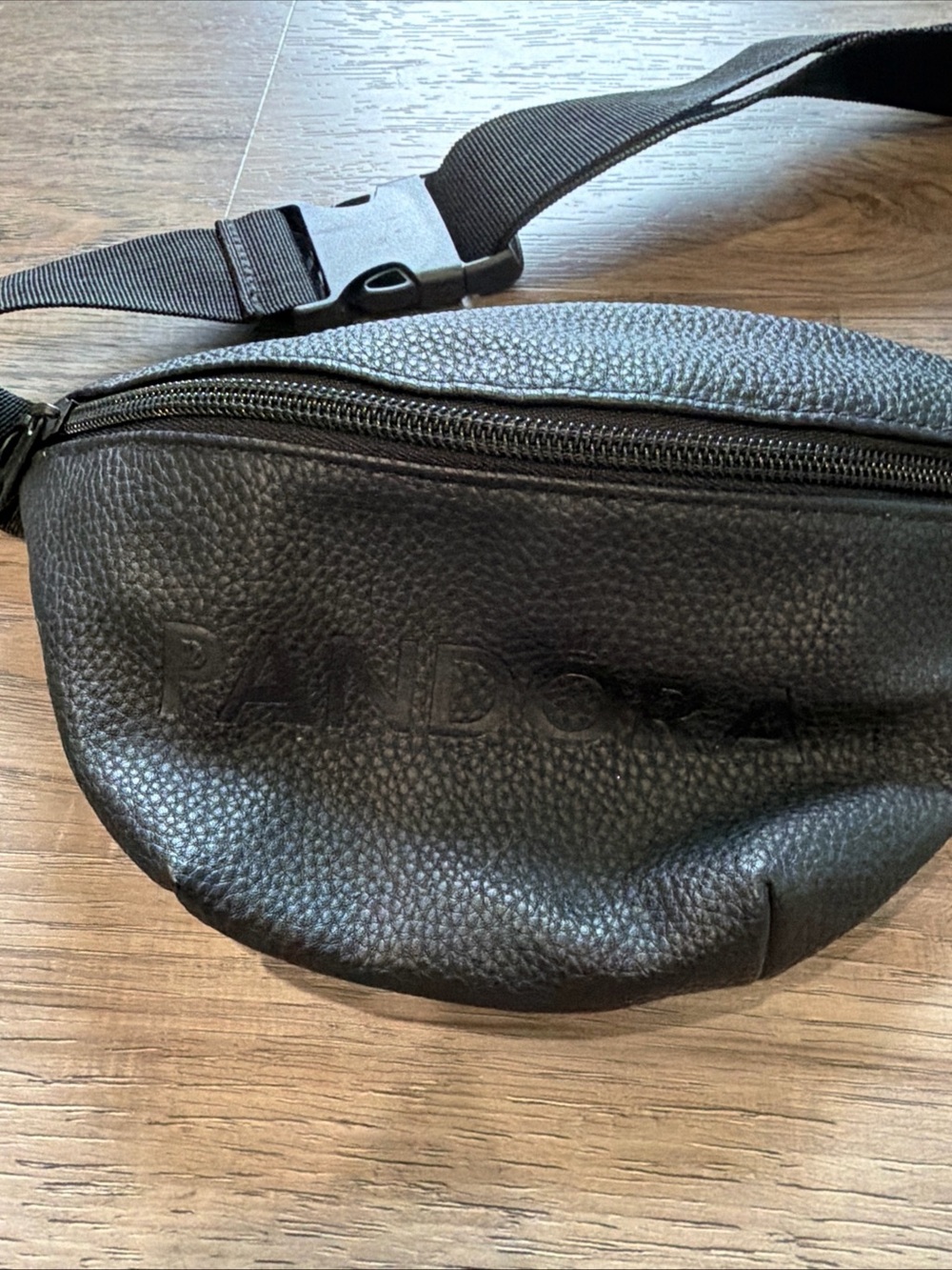 Pandora Black Faux Leather Belt Bag Fanny Pack Adjustable